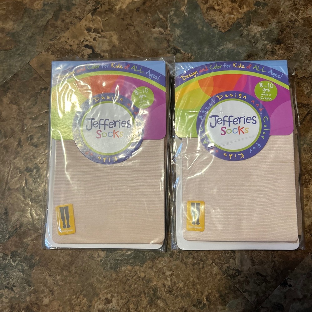 Jefferies Socks Pantyhose Girls Size 8-10 Years Neutral